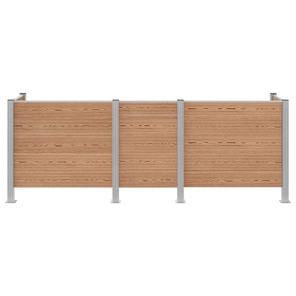 Garbage Bin Fence Brown 315 x 85 x 115 cm Aluminium and WPC