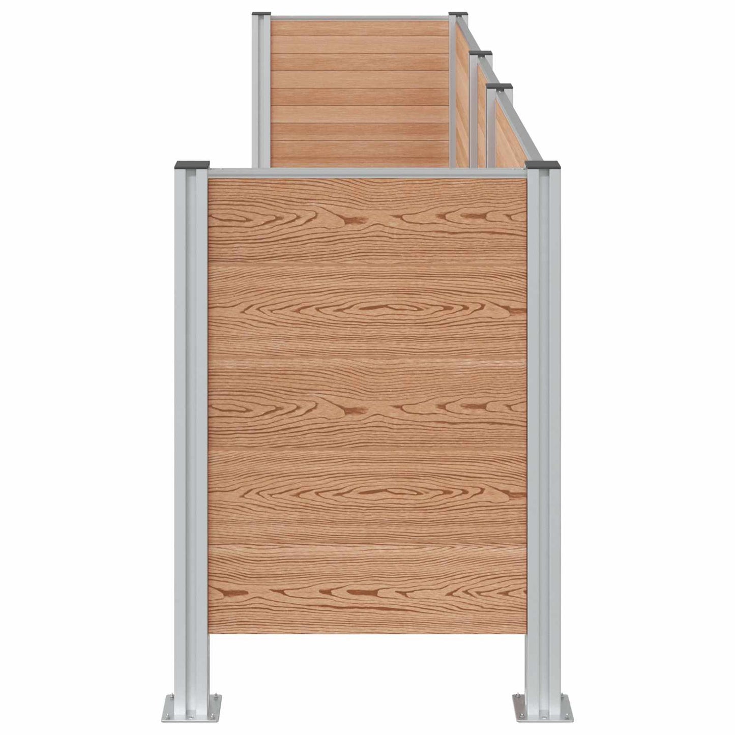 Garbage Bin Fence Brown 315 x 85 x 115 cm Aluminium and WPC
