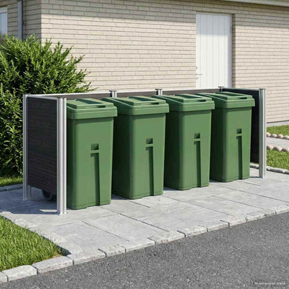 Garbage Bin Fence Grey 315 x 85 x 115 cm Aluminium and WPC