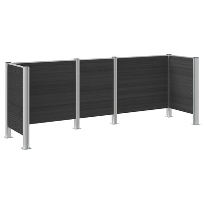 Garbage Bin Fence Grey 315 x 85 x 115 cm Aluminium and WPC