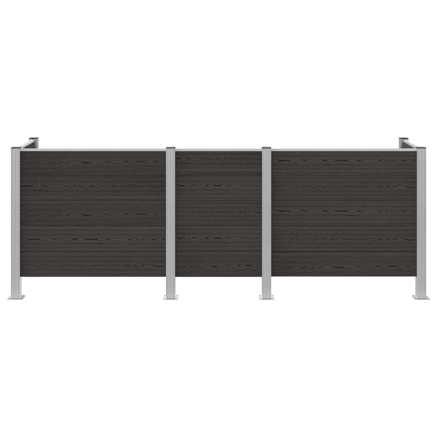 Garbage Bin Fence Grey 315 x 85 x 115 cm Aluminium and WPC