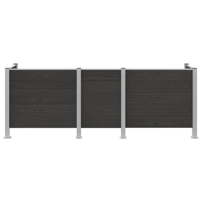Garbage Bin Fence Grey 315 x 85 x 115 cm Aluminium and WPC