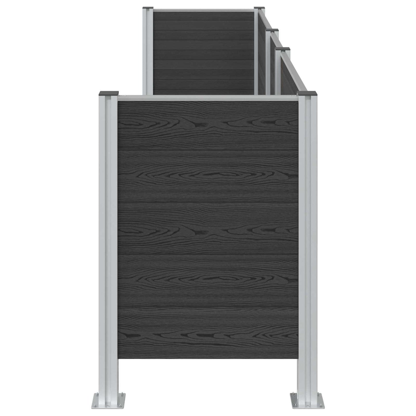 Garbage Bin Fence Grey 315 x 85 x 115 cm Aluminium and WPC