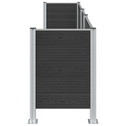 Garbage Bin Fence Grey 315 x 85 x 115 cm Aluminium and WPC