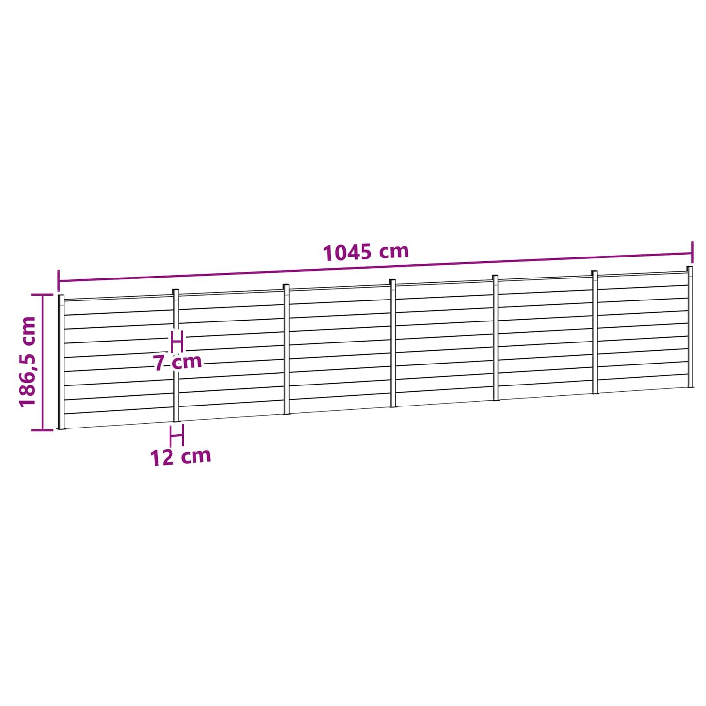 Fence Panel 6 pcs WPC and Aluminium Brown