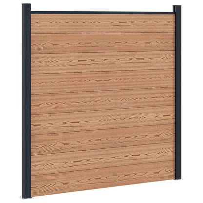 Fence Set 8 pcs 1391 x 186 cm WPC and Aluminium Brown