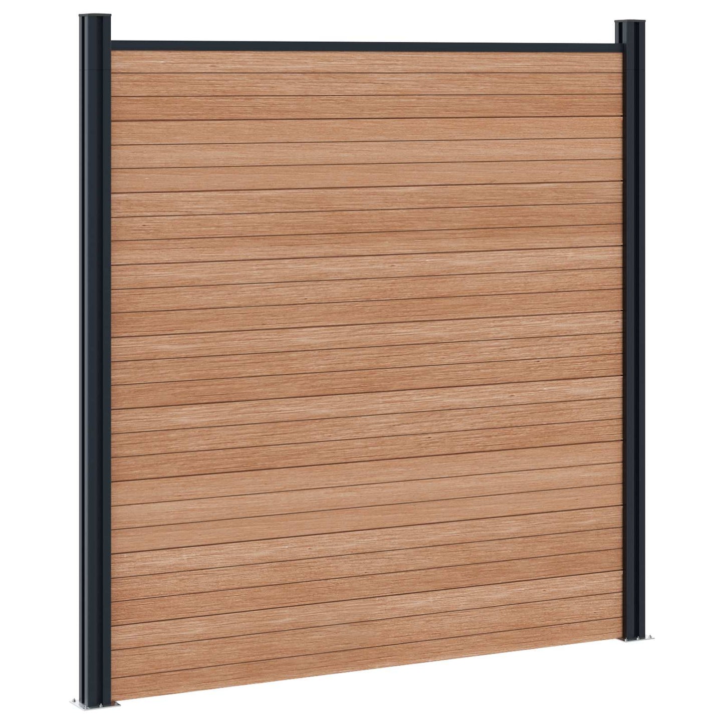 Fence Set 9 pcs 1564 x 186 cm WPC and Aluminium Brown