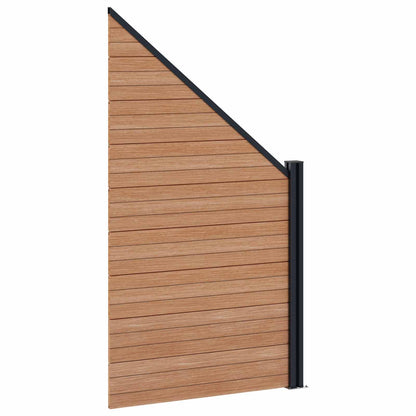 Fence Set 3 pcs 446 x 186 cm WPC and Aluminium Brown