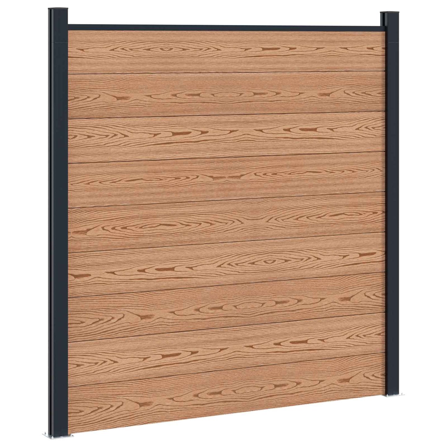 Fence Set 7 pcs 1138 x 186 cm WPC and Aluminium Brown