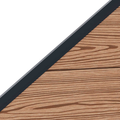 Fence Set 10 pcs 1657 x 186 cm WPC and Aluminium Brown