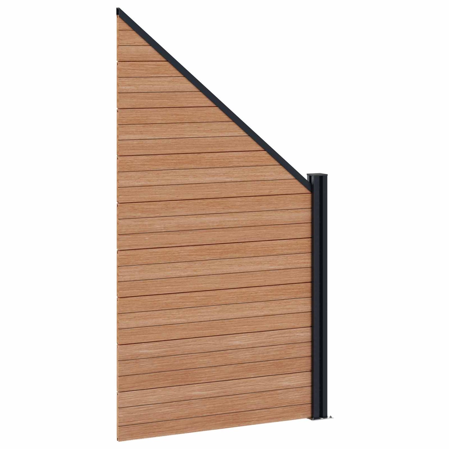 Fence Set 11 pcs 1830 x 186 cm WPC and Aluminium Brown