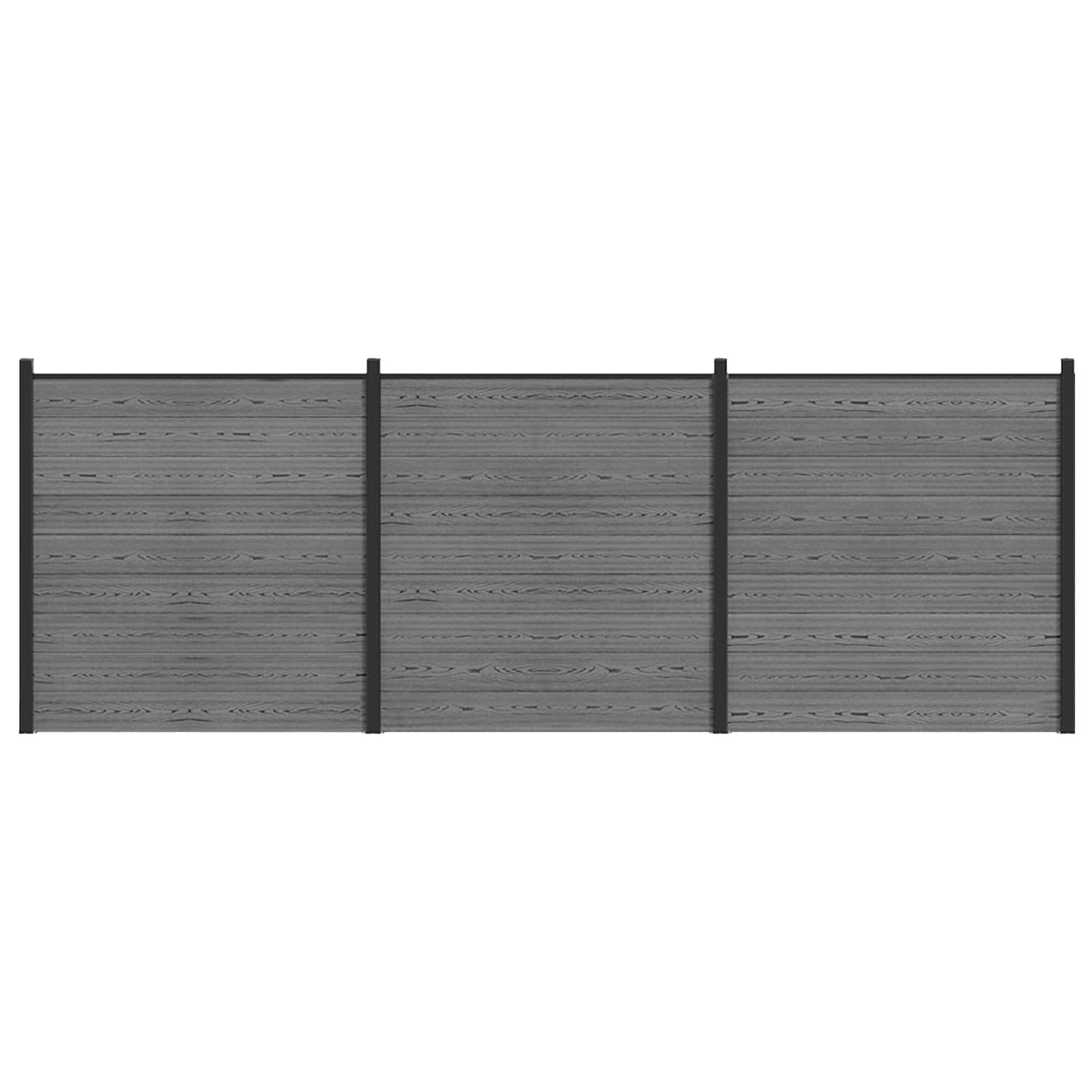 Fence Set 526 x 186 cm WPC and Aluminium Grey