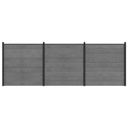 Fence Set 526 x 186 cm WPC and Aluminium Grey