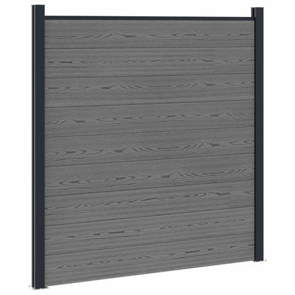 Fence Set 526 x 186 cm WPC and Aluminium Grey