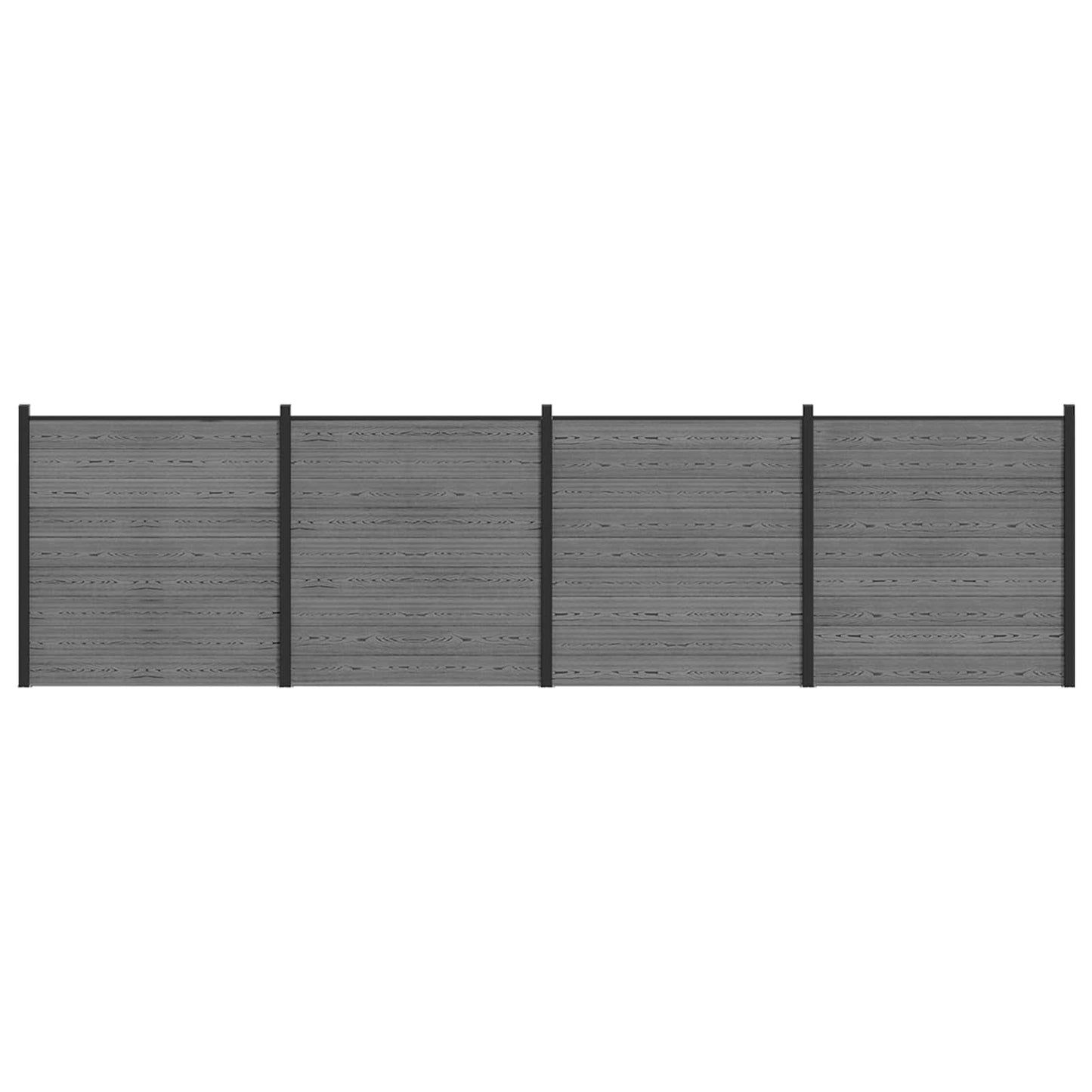 Fence Set 699 x 186 cm WPC and Aluminium Grey