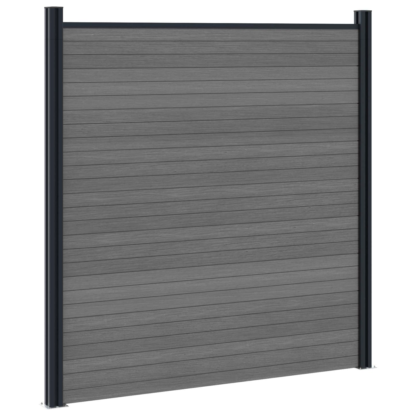 Fence Set 699 x 186 cm WPC and Aluminium Grey