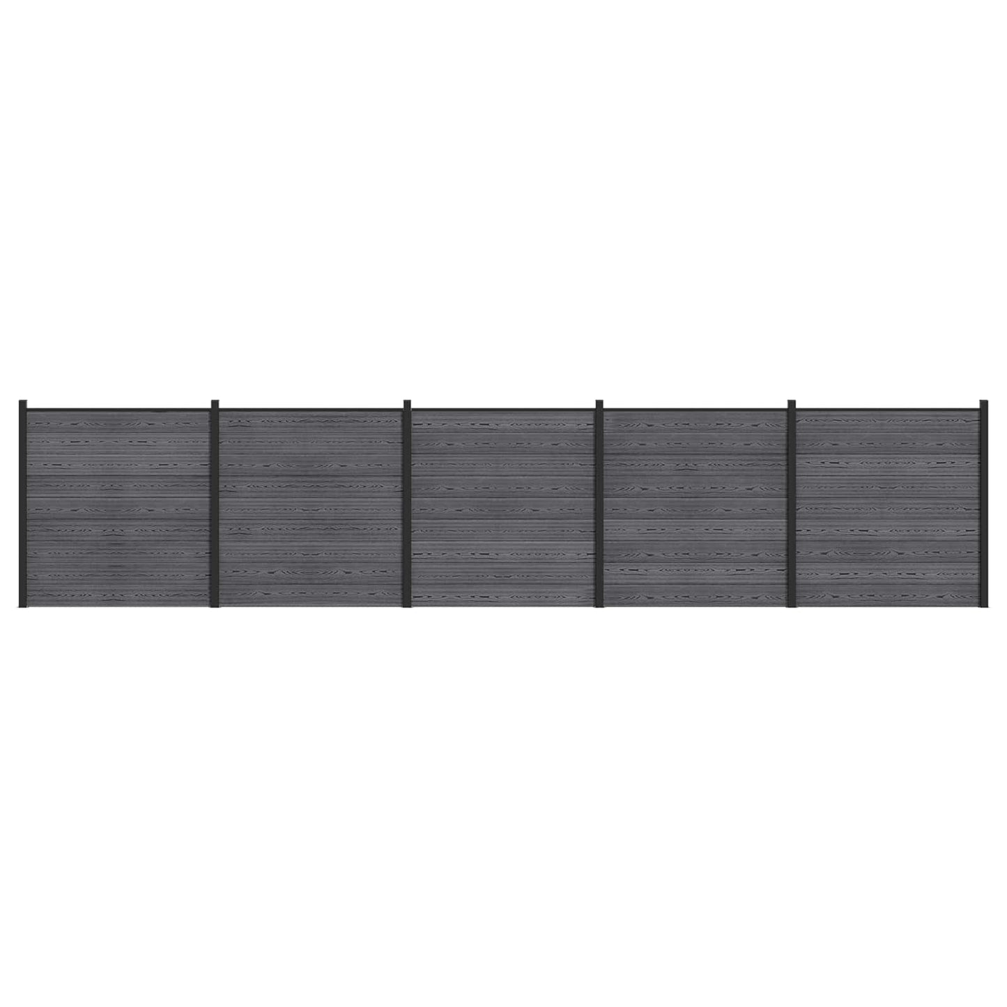 Fence Set 5 pcs 872 x 186 cm WPC and Aluminium Grey
