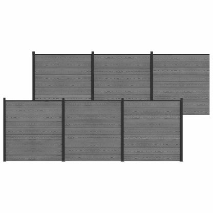 Fence Set 1045 x 186 cm WPC and Aluminium Grey