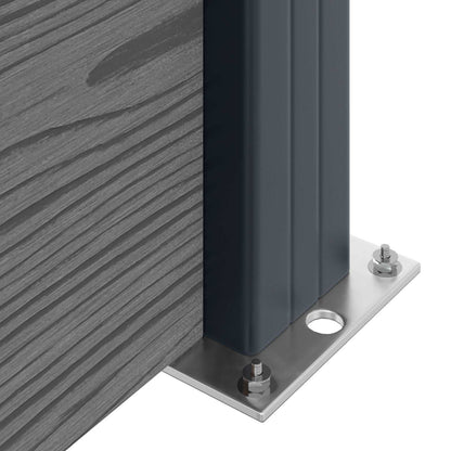 Fence Set 1391 x 186 cm WPC and Aluminium Grey
