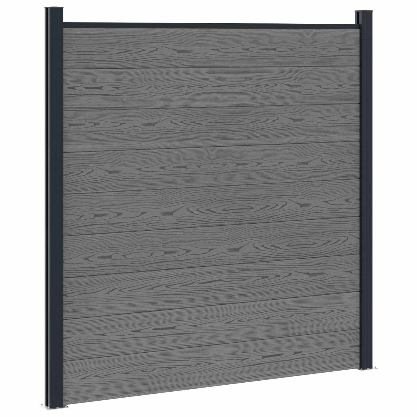 Fence Set 1391 x 186 cm WPC and Aluminium Grey