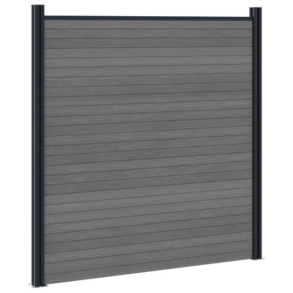 Fence Set 1391 x 186 cm WPC and Aluminium Grey