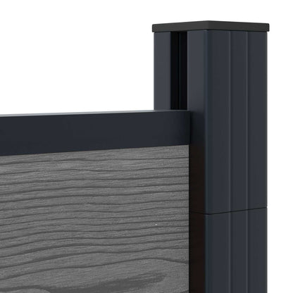 Fence Set 1737 x 186 cm WPC and Aluminium Grey