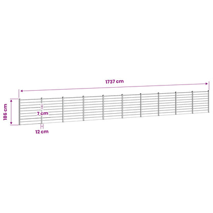 Fence Set 1737 x 186 cm WPC and Aluminium Grey
