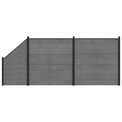 Fence Set 446 x 186 cm WPC and Aluminium Grey
