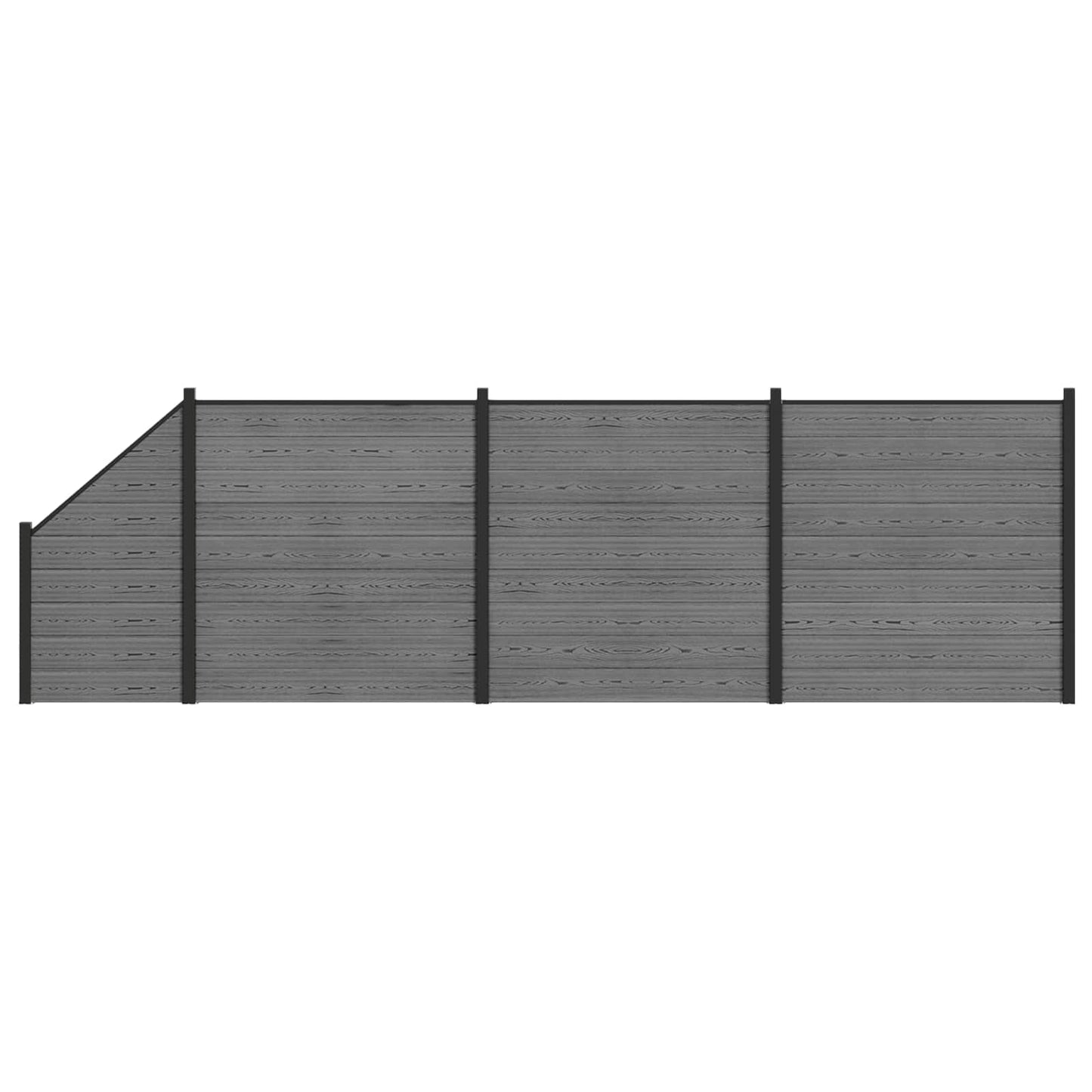 Fence Set 619 x 186 cm WPC and Aluminium Grey