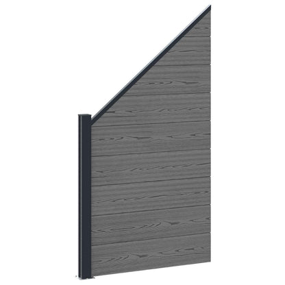 Fence Set 619 x 186 cm WPC and Aluminium Grey