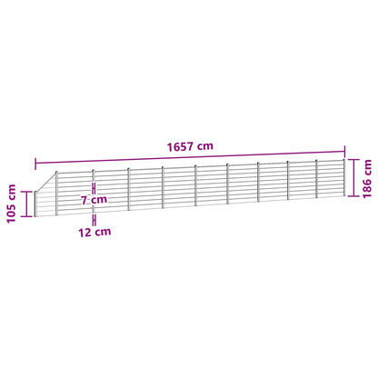 Fence Set 10 pcs 1657 x 186 cm WPC and Aluminium Grey
