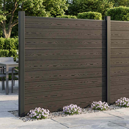 Fence Set 8 pcs 1391 x 186 cm WPC and Aluminium Black