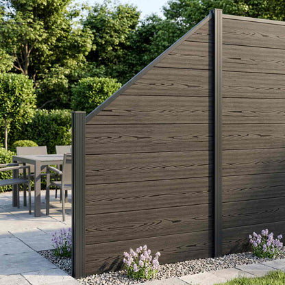 Fence Set 11 pcs 1830 x 186 cm WPC and Aluminium Black
