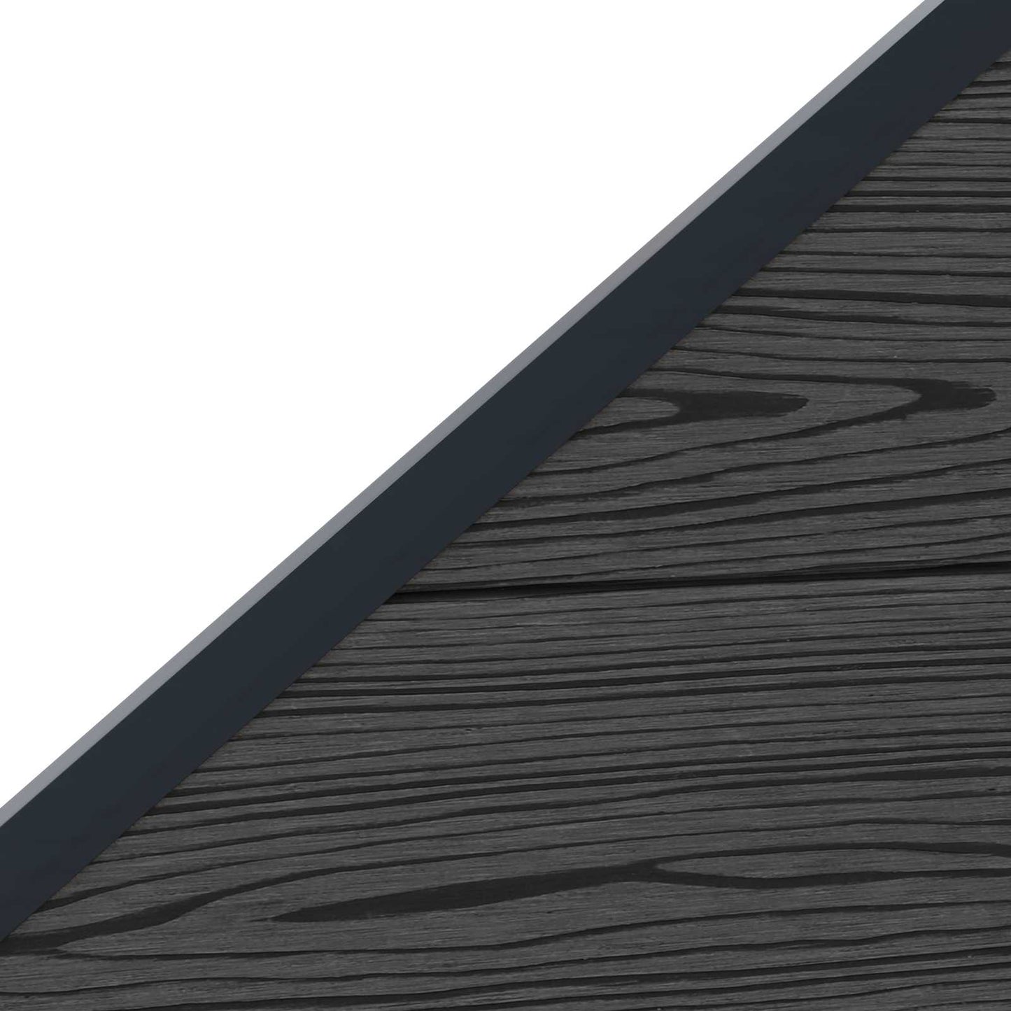 Fence Set 5 pcs 792 x 186 cm WPC and Aluminium Black