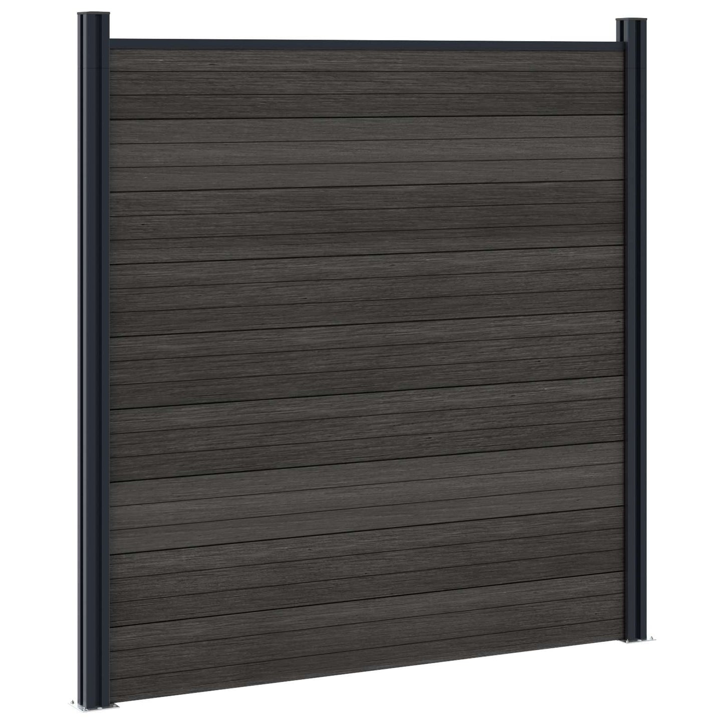 Fence Panel 11 pcs WPC and Aluminium Black