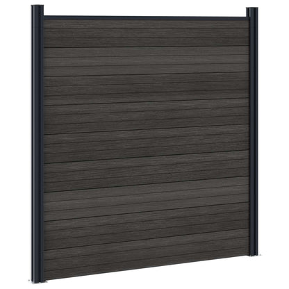 Fence Panel 11 pcs WPC and Aluminium Black