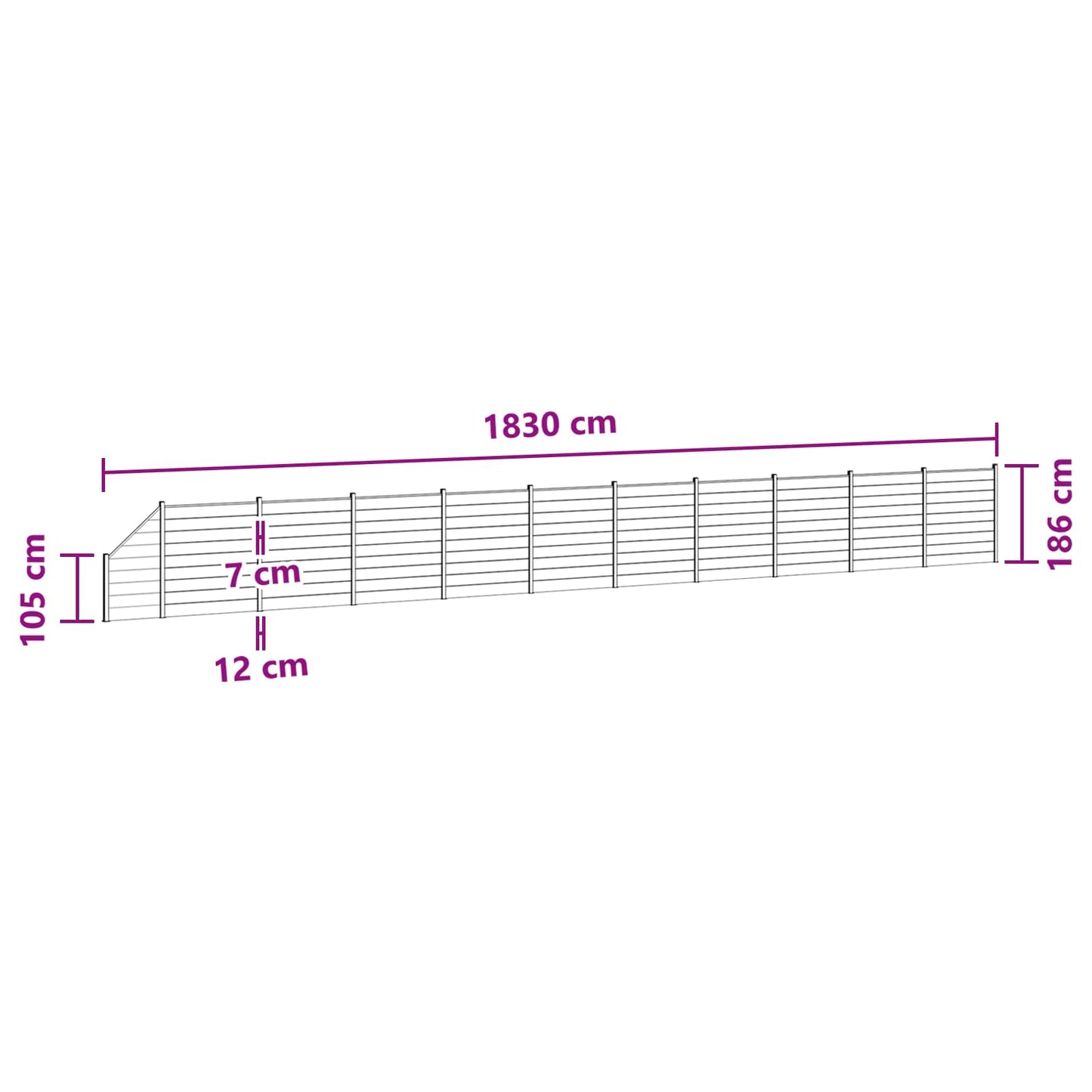 Fence Panel 11 pcs WPC and Aluminium Black