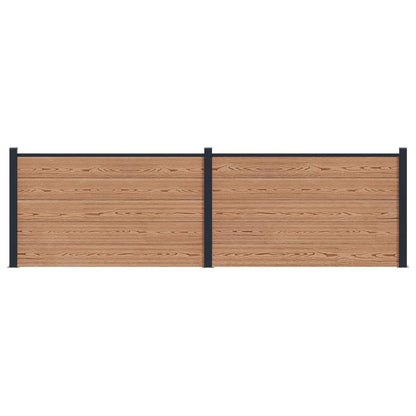 Fence Panel 2 pcs WPC and Aluminium Brown
