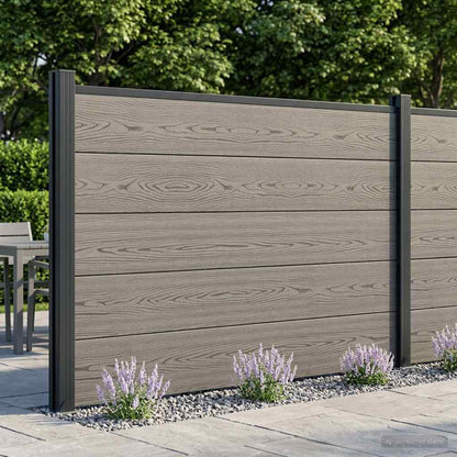 Fence Panel WPC and Aluminium Grey