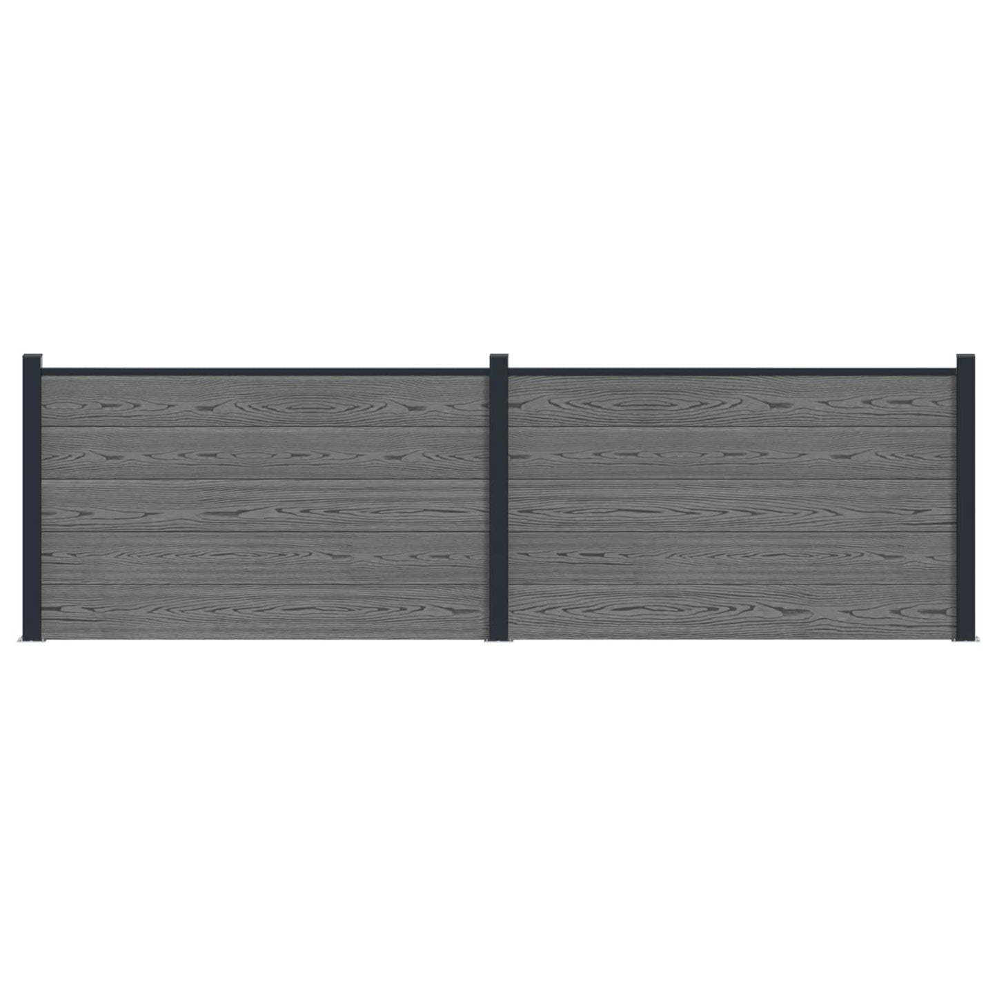 Fence Panel 2 pcs WPC and Aluminium Grey