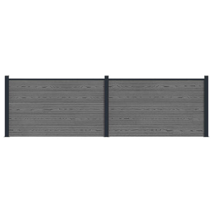 Fence Panel 2 pcs WPC and Aluminium Grey