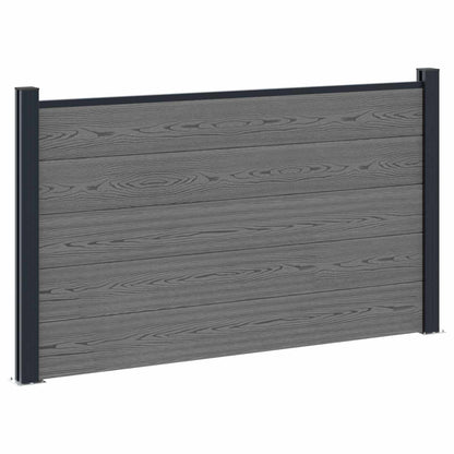 Fence Panel 2 pcs WPC and Aluminium Grey