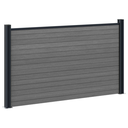Fence Panel 2 pcs WPC and Aluminium Grey