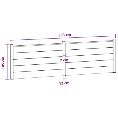 Fence Panel 2 pcs WPC and Aluminium Grey