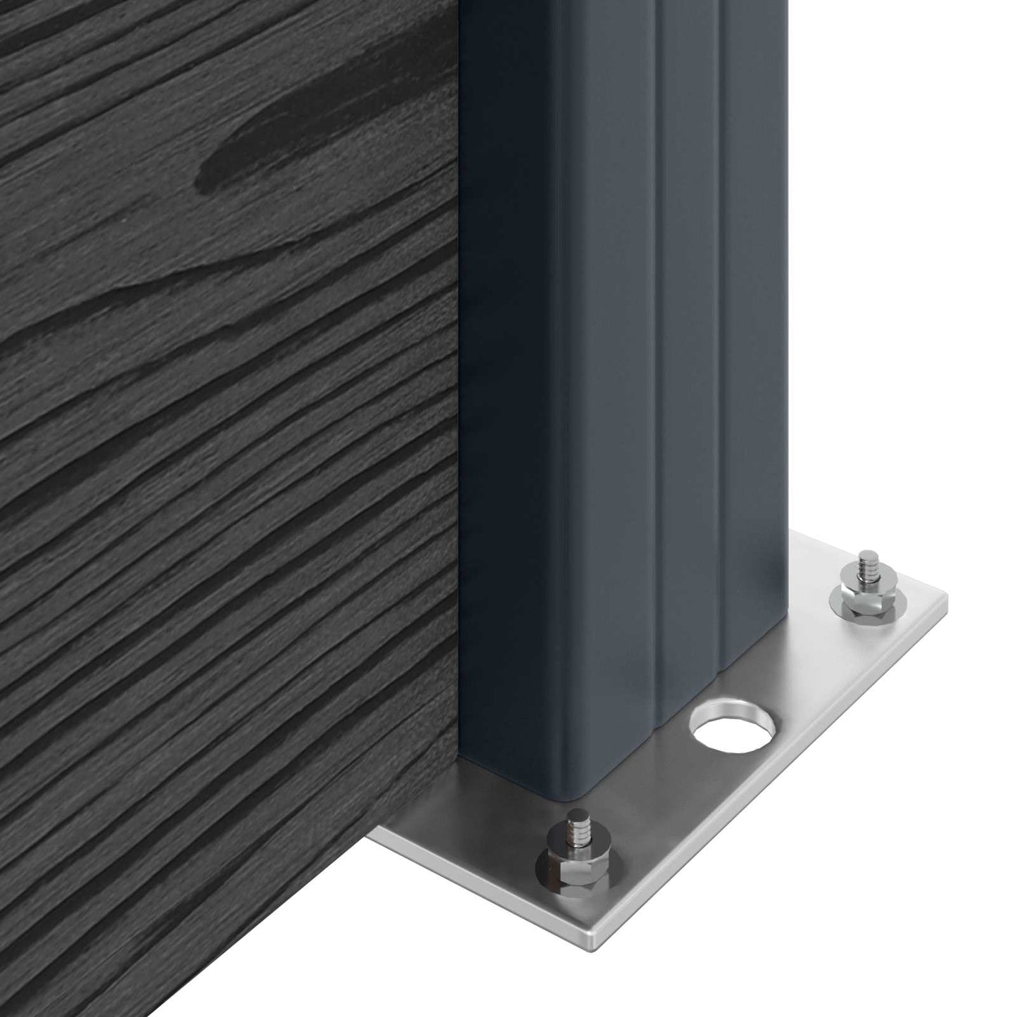 Fence Panel 10 pcs WPC and Aluminium Black