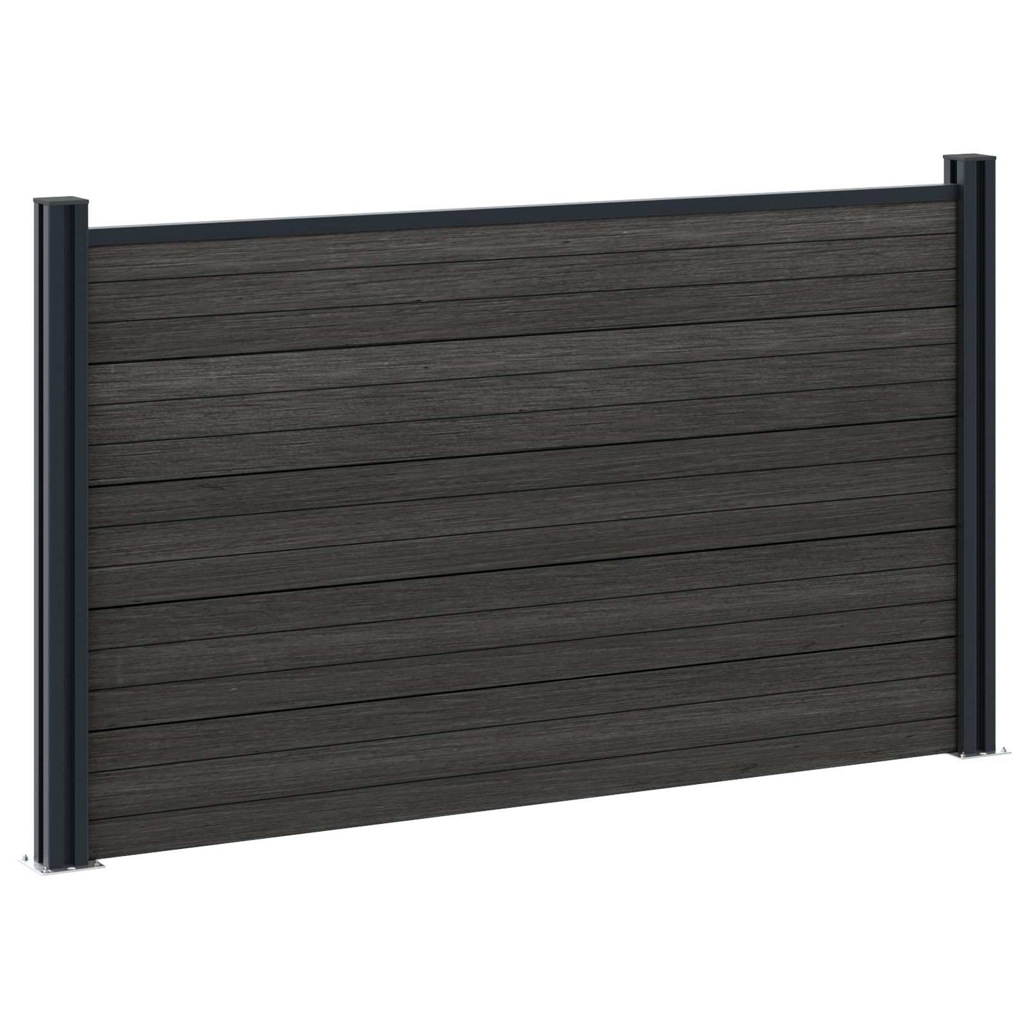 Fence Panel 10 pcs WPC and Aluminium Black