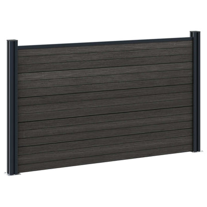 Fence Panel 10 pcs WPC and Aluminium Black