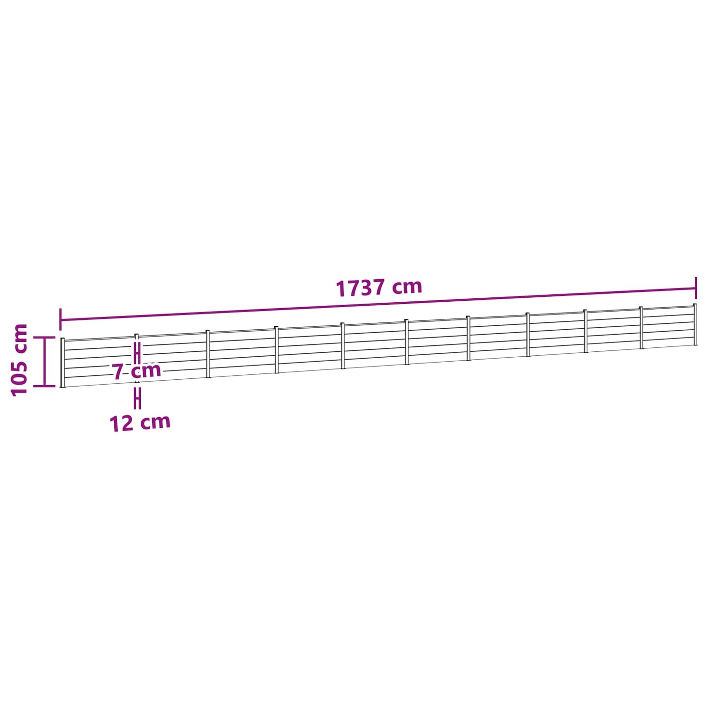 Fence Panel 10 pcs WPC and Aluminium Black
