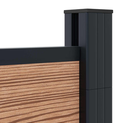 Fence Panel 2 pcs WPC and Aluminium Brown