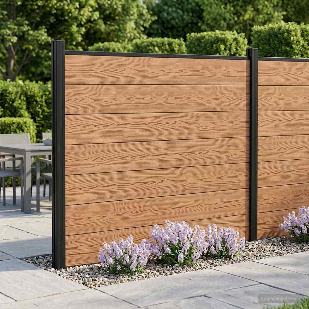 Fence Panel WPC and Aluminium Brown